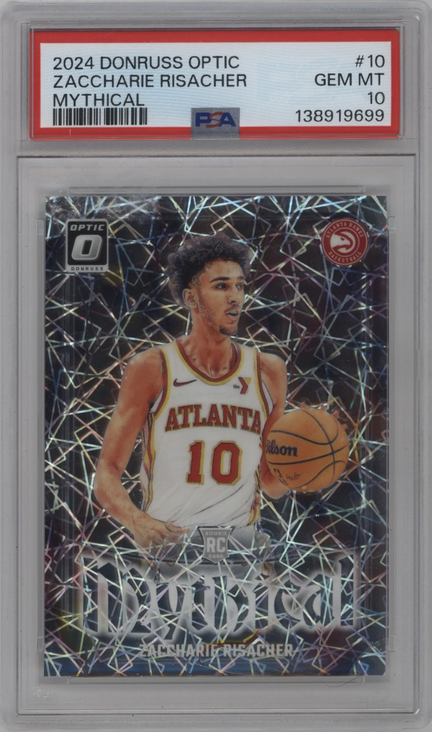 2024 Donruss Optic Mythical Zaccharie Risacher #10 PSA 10