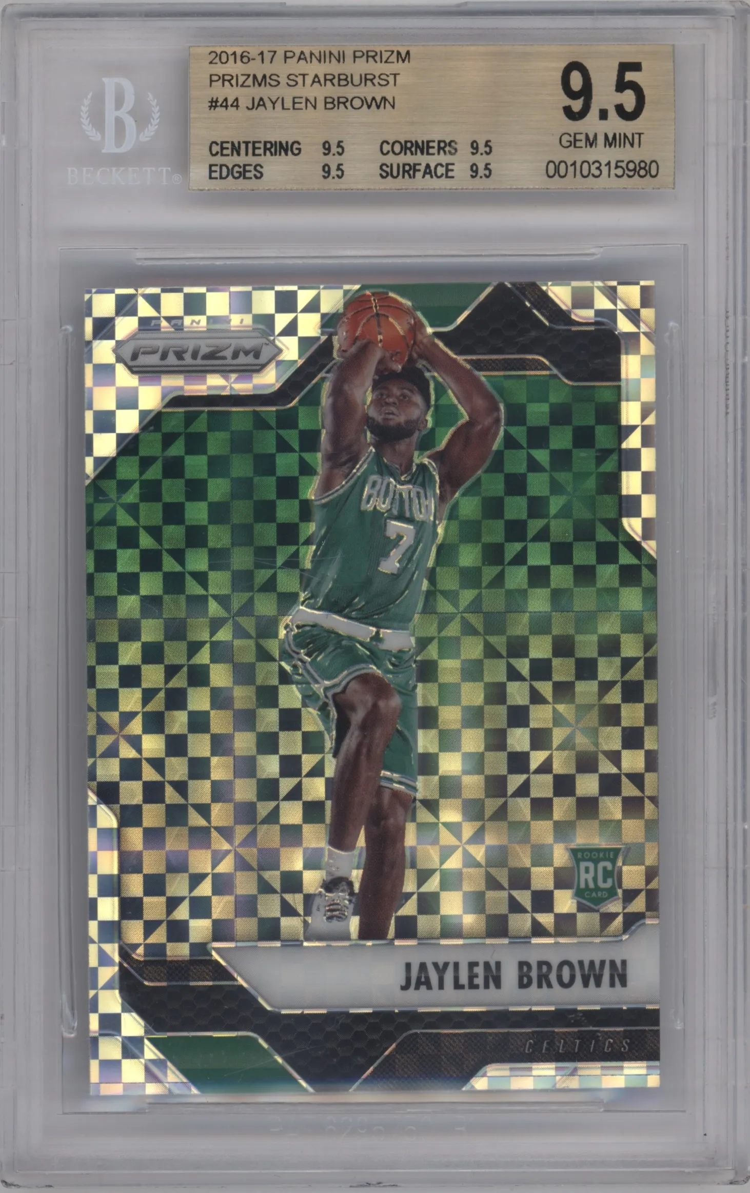 2016 Panini Prizm Jaylen Brown Starburst #44 BGS 9.5