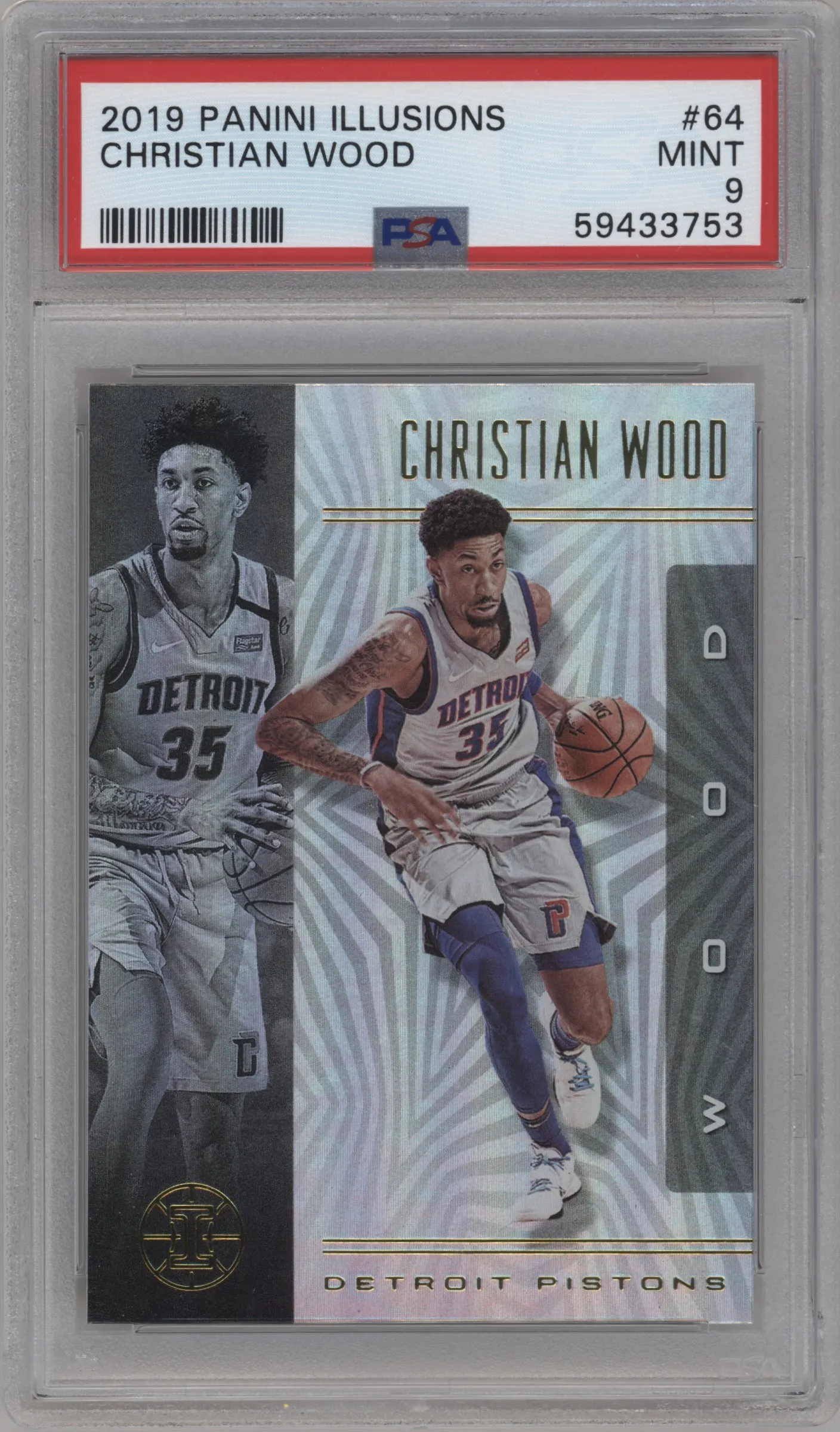 2019 Panini Illusions Christian Wood PSA 9