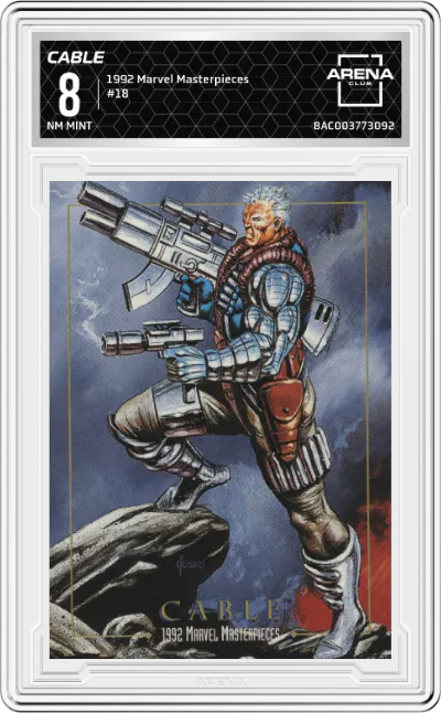 1992 SkyBox Marvel Masterpieces Cable #18 ARENA CLUB 8