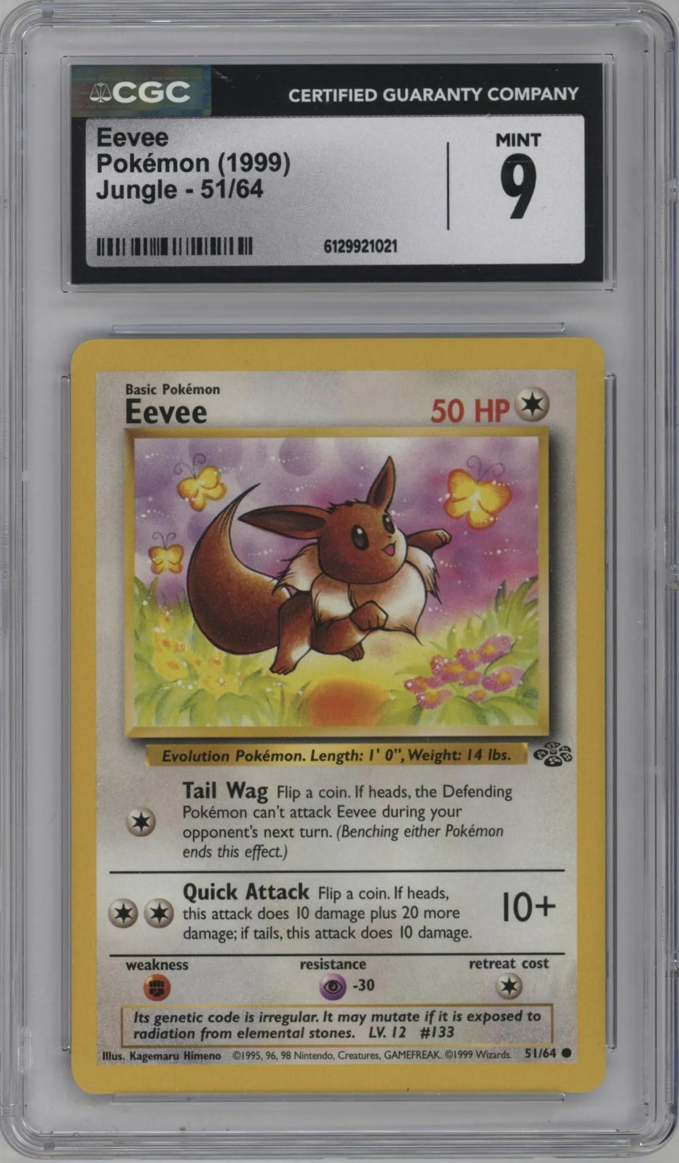 1999 Pokemon Jungle Eevee #51 CGC 9