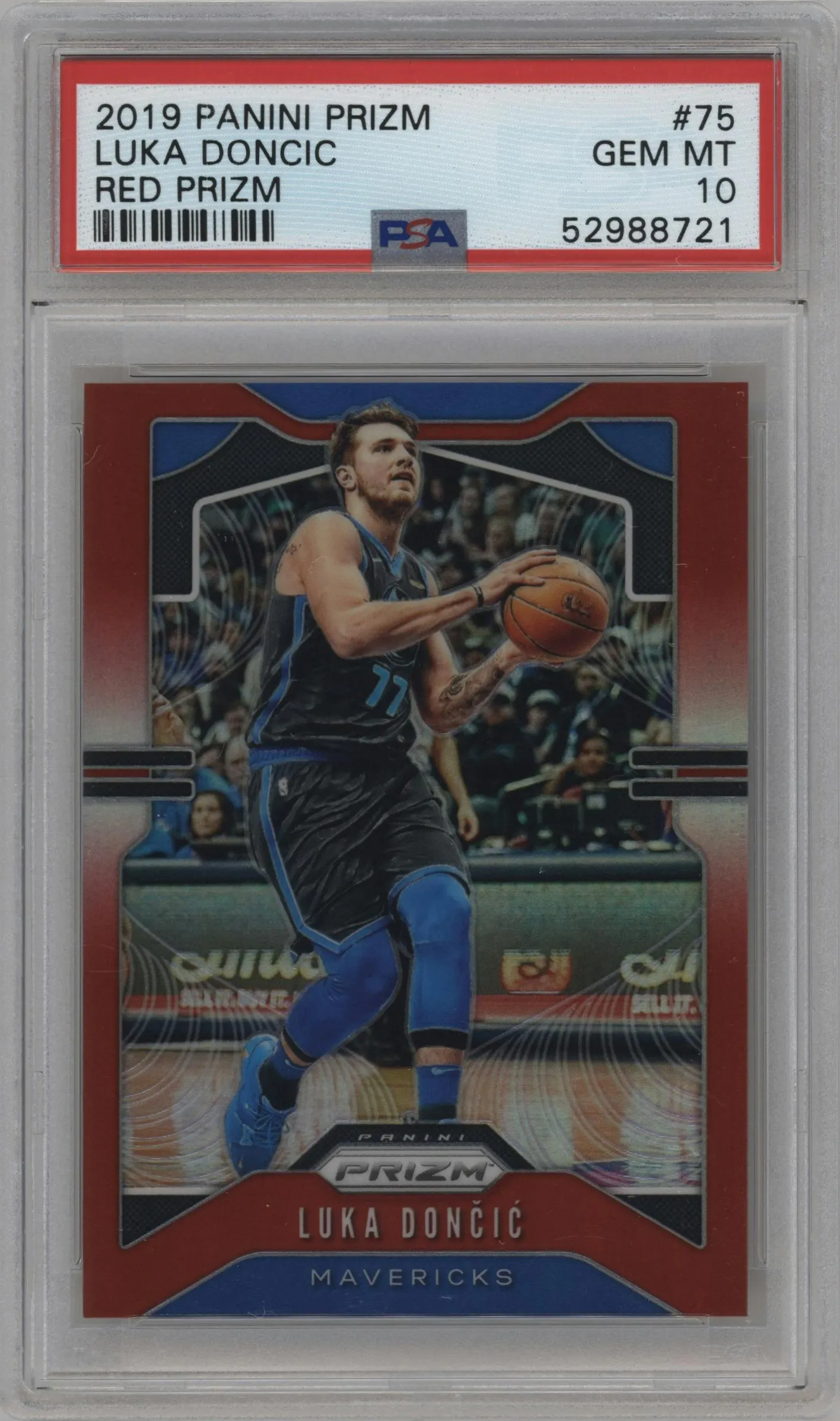 2019 Panini Prizm Luka Doncic Red Prizm #75 PSA 10