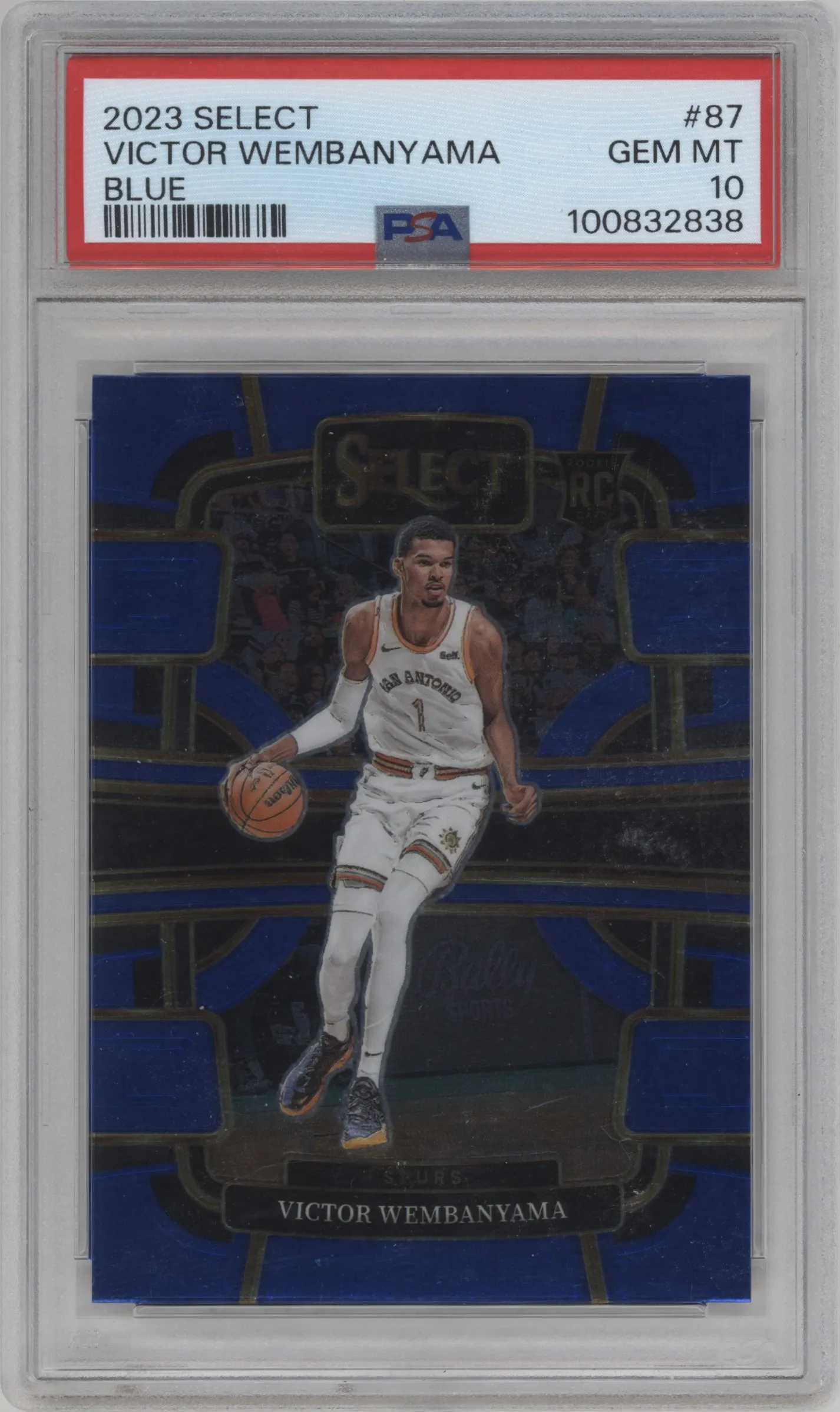 2023 Panini Select Victor Wembanyama Blue Retail #87 PSA 10