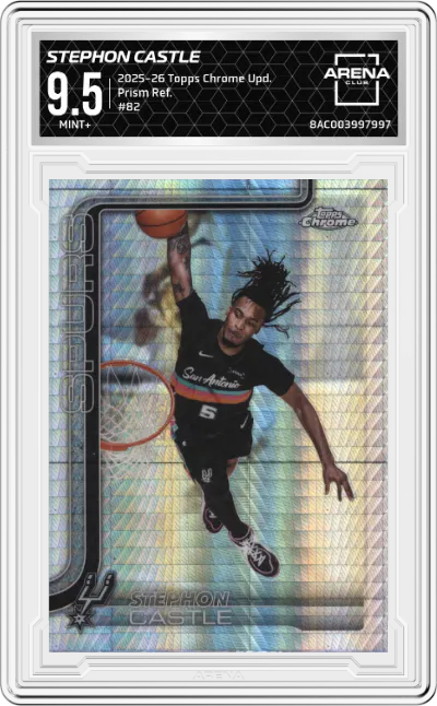 2025 Topps Chrome Update Stephon Castle Prism Refractor #82 ARENA CLUB 9.5