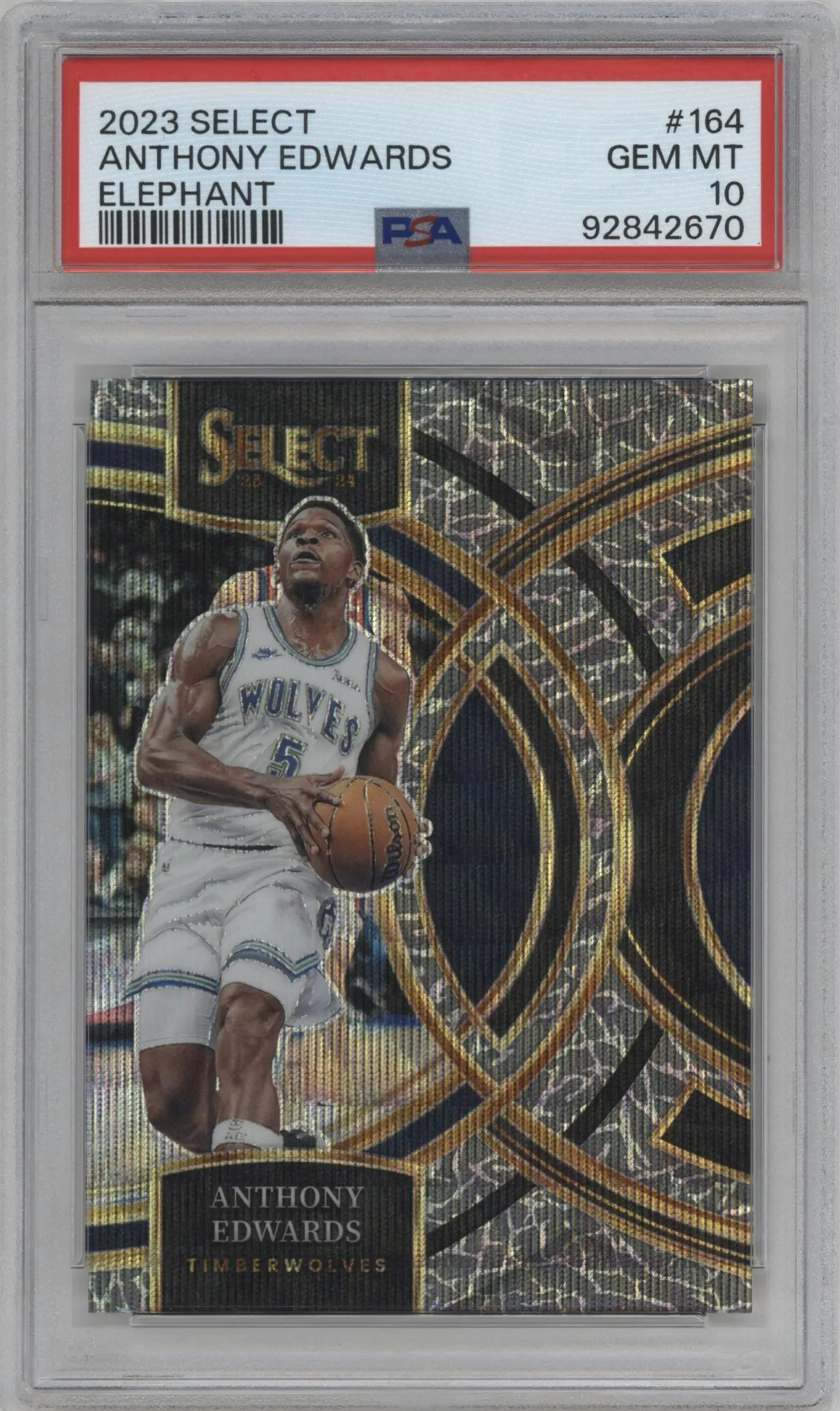 2023 Panini Select Pre.Lvl. Anthony Edwards Elephant #164 PSA 10