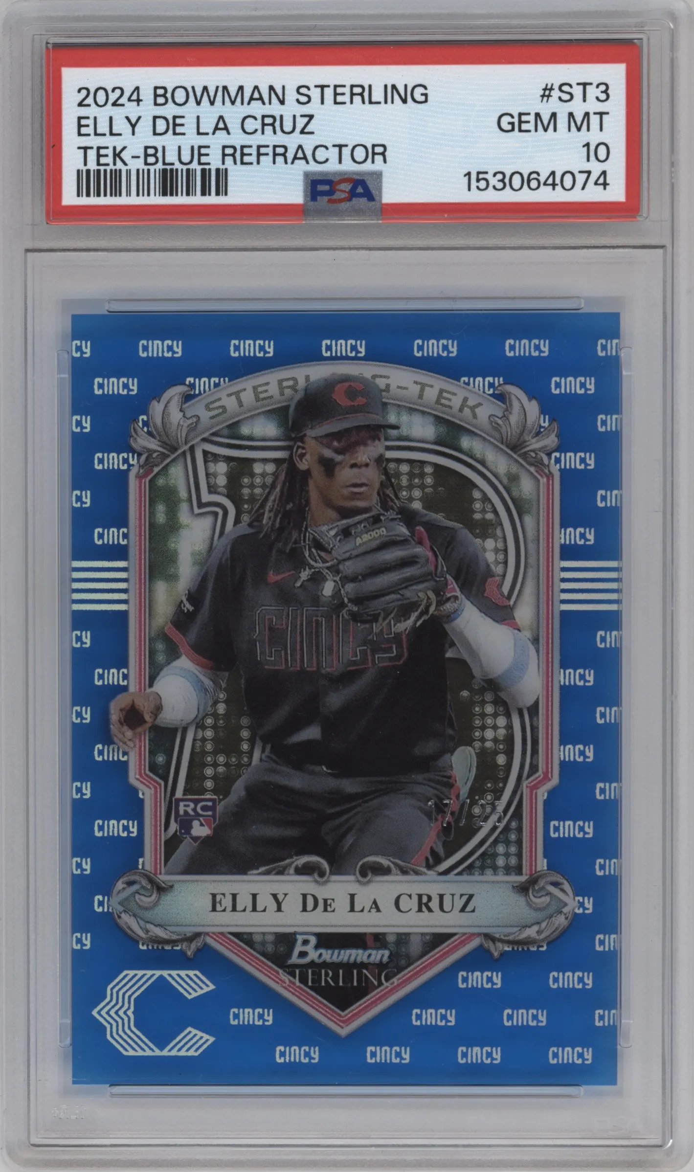 2024 Bowman Sterling Sterling TEK Elly De La Cruz Blue #ST-3 PSA 10