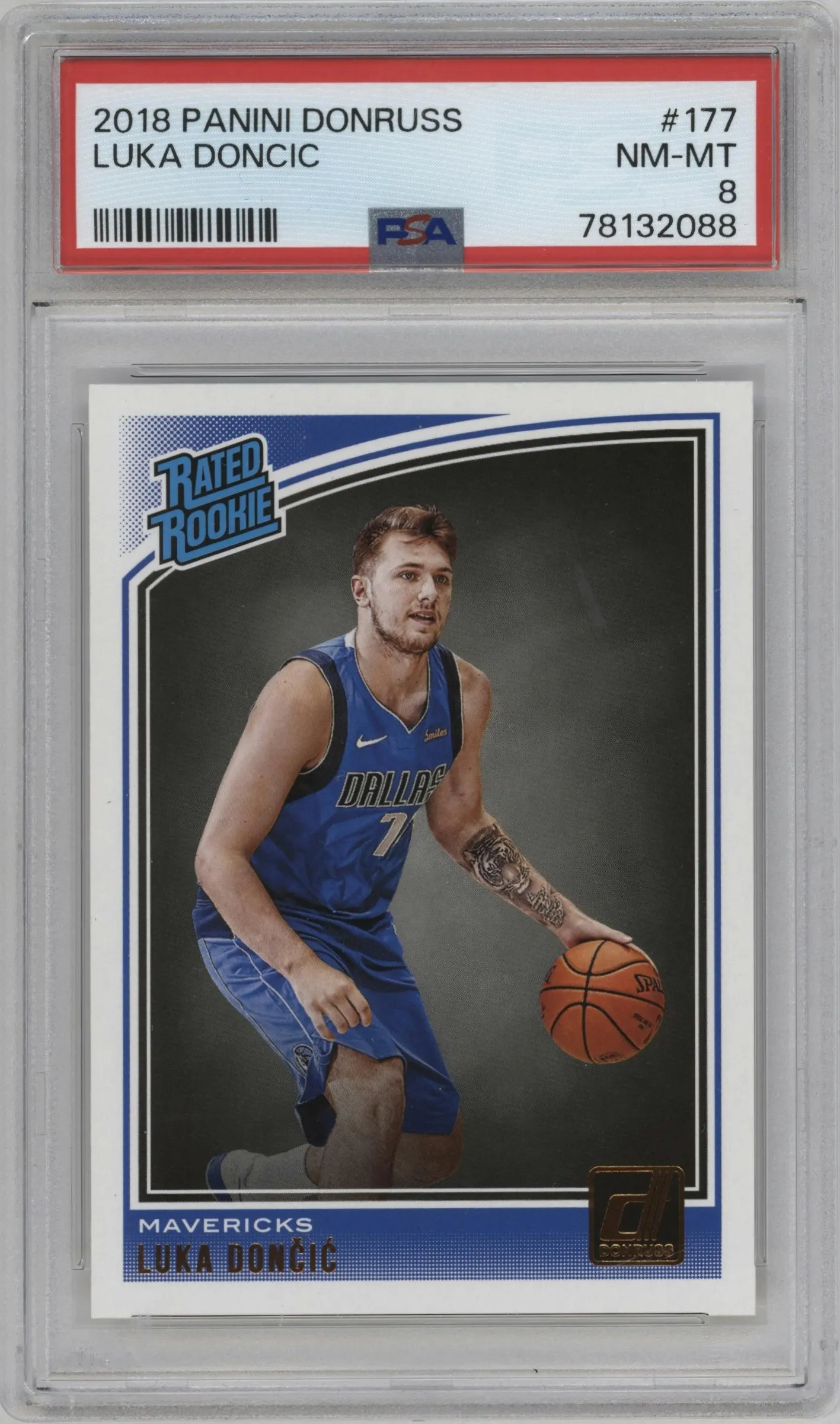 2018 Panini Donruss Rated Rookie Luka Doncic #177 PSA 8