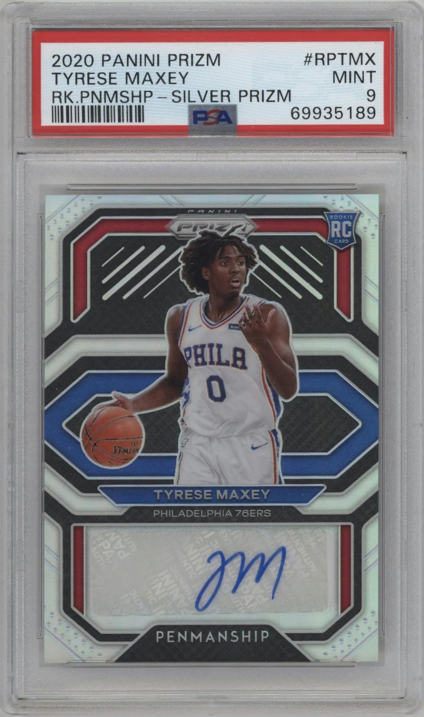2020 Panini Prizm Rke.Pen. Tyrese Maxey Silver Prizm #RP-TMX PSA 9