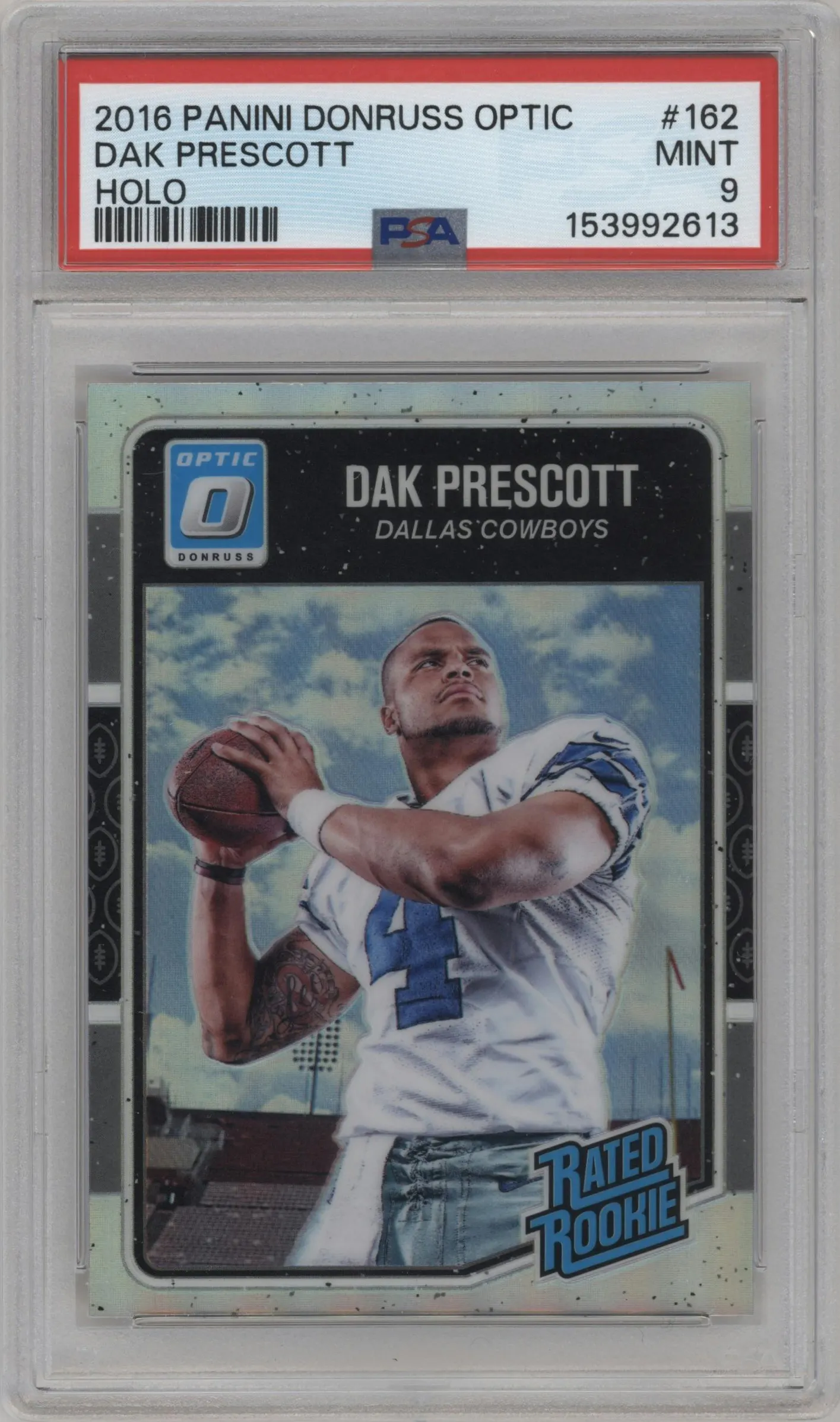 2016 Panini Donruss Optic Rated Rookie Dak Prescott Holo #162 PSA 9