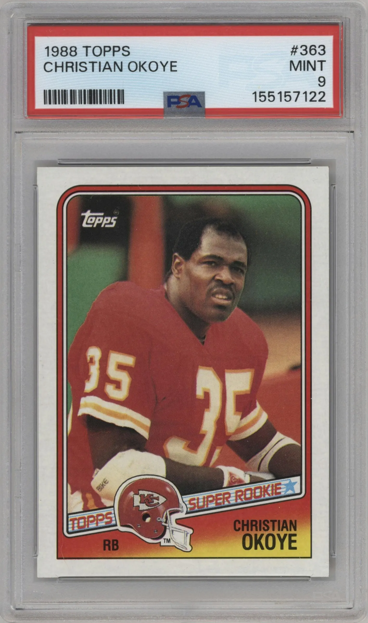 1988 Topps Christian Okoye #363 PSA 9