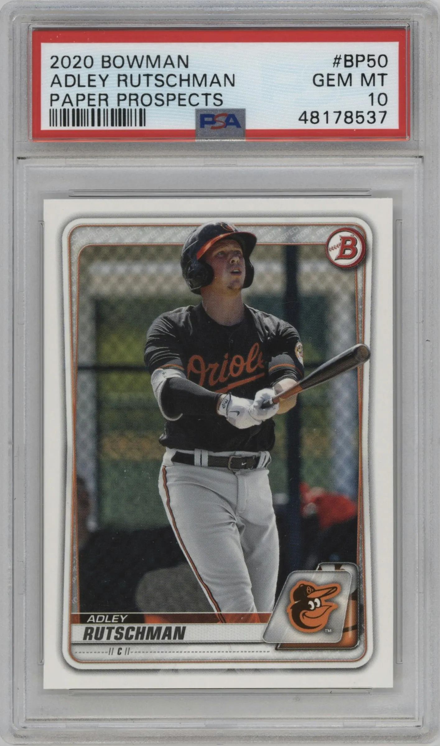 2020 Bowman Prospect Adley Rutschman #BP-50 PSA 10