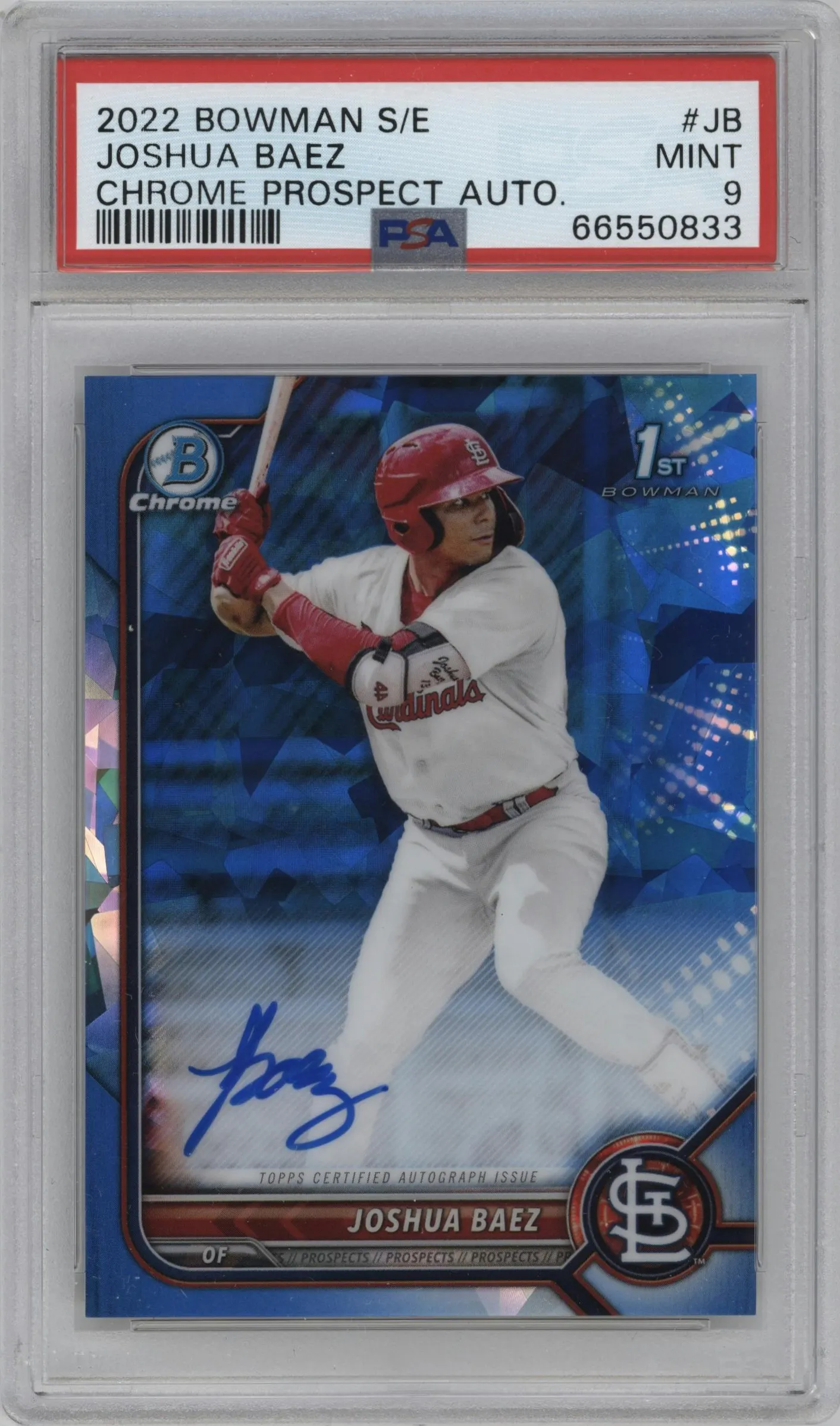 2022 Bowman Sapphire Edition Pros.Auto Joshua Baez PSA 9