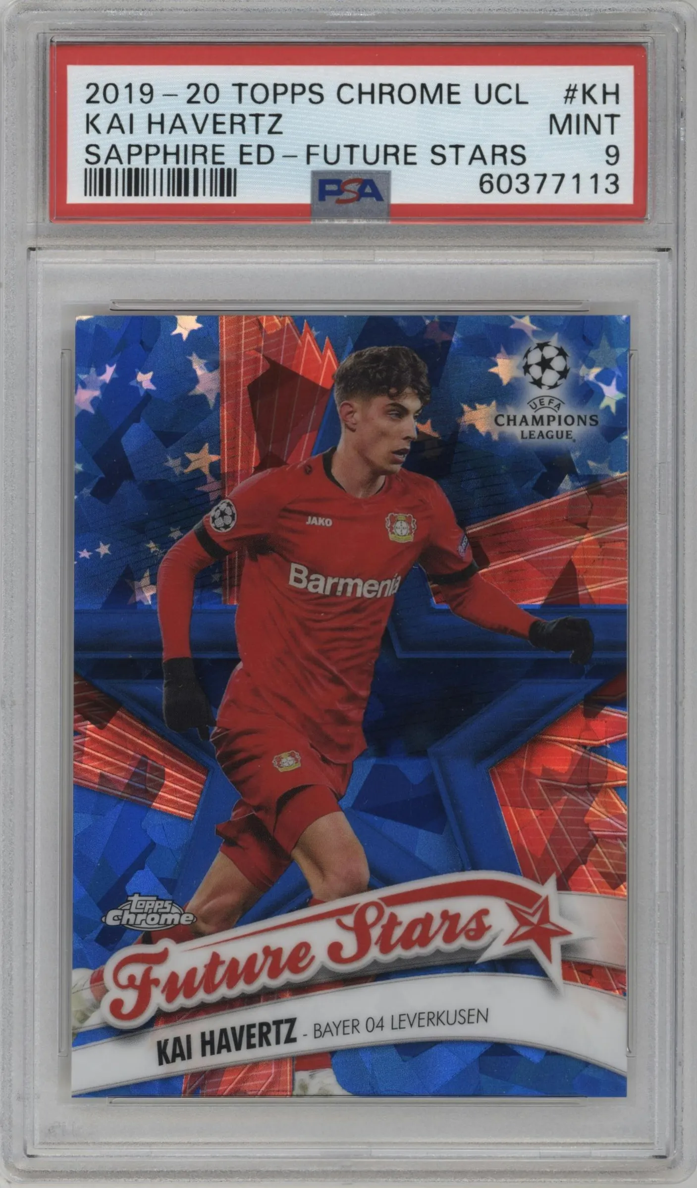 2019 Topps Chrome Sapphire Edition UEFA Champions League Future Stars Kai Havertz #FS-KH PSA 9