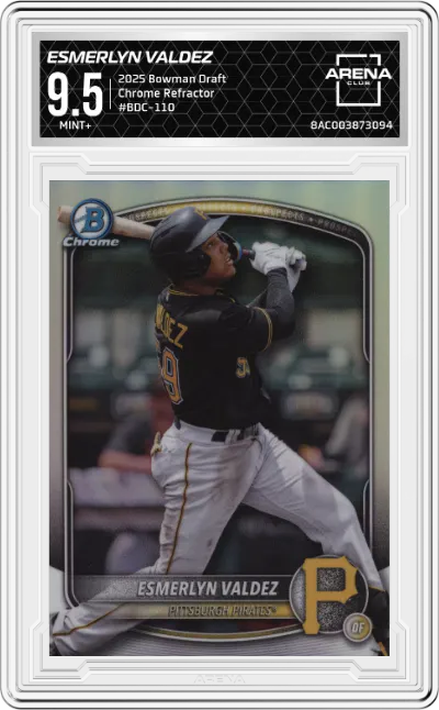2025 Bowman Draft Chrome Esmerlyn Valdez Refractor ARENA CLUB 9.5