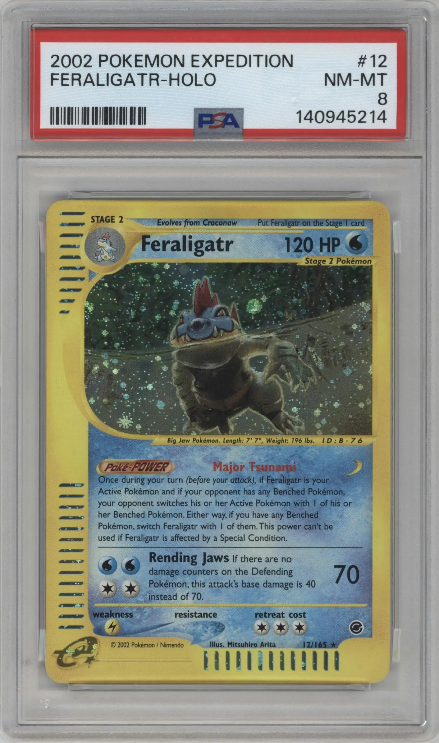2002 Pokemon E-CARD Expedition Feraligatr #12 PSA 8