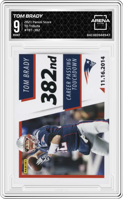 2021 Panini Score TD Tribute Tom Brady #TBT-382 ARENA CLUB 9
