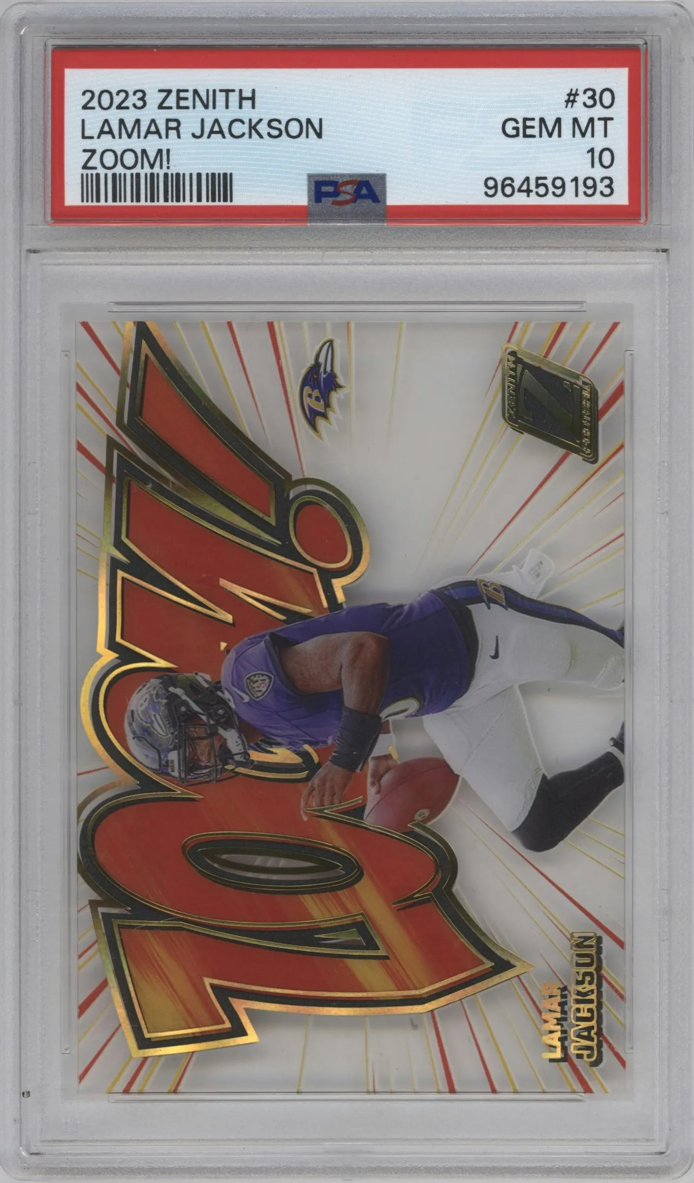 2023 Panini Zenith Zoom! Lamar Jackson #30 PSA 10