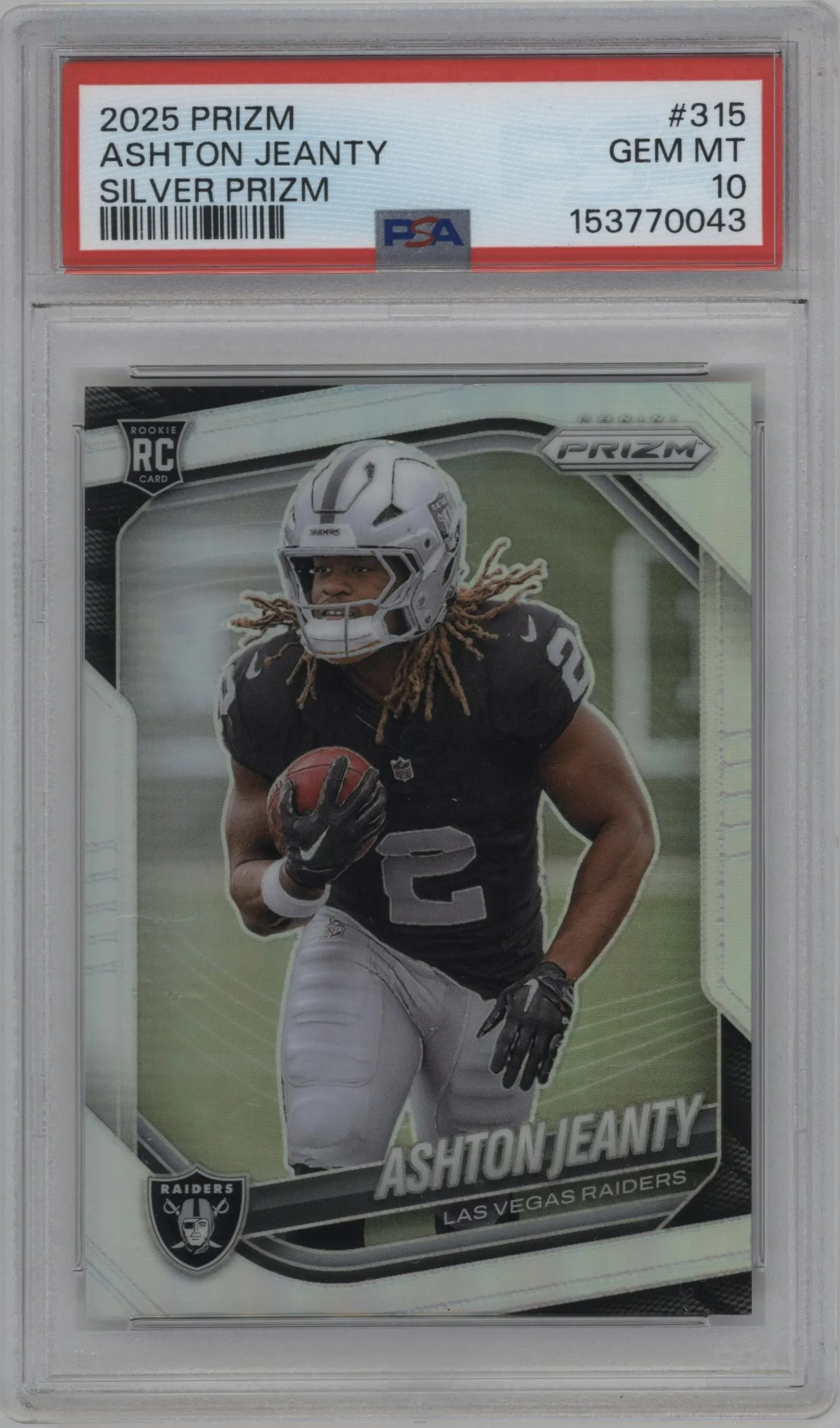2025 Panini Prizm Ashton Jeanty Silver Prizm #315 PSA 10