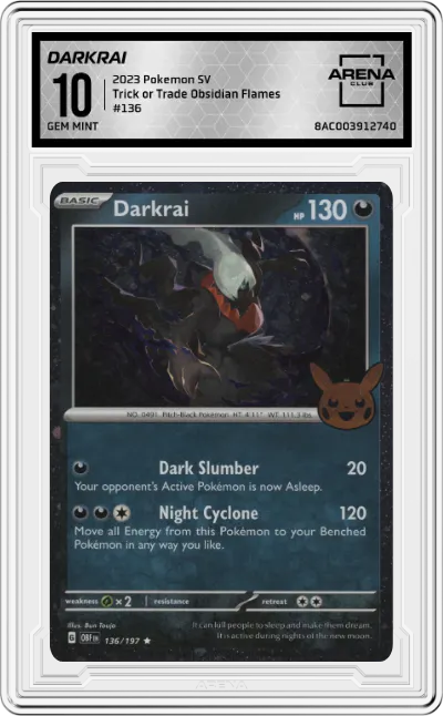 2023 Pokemon SV Trick or Trade Darkrai Obsidian Flames #136 ARENA CLUB 10
