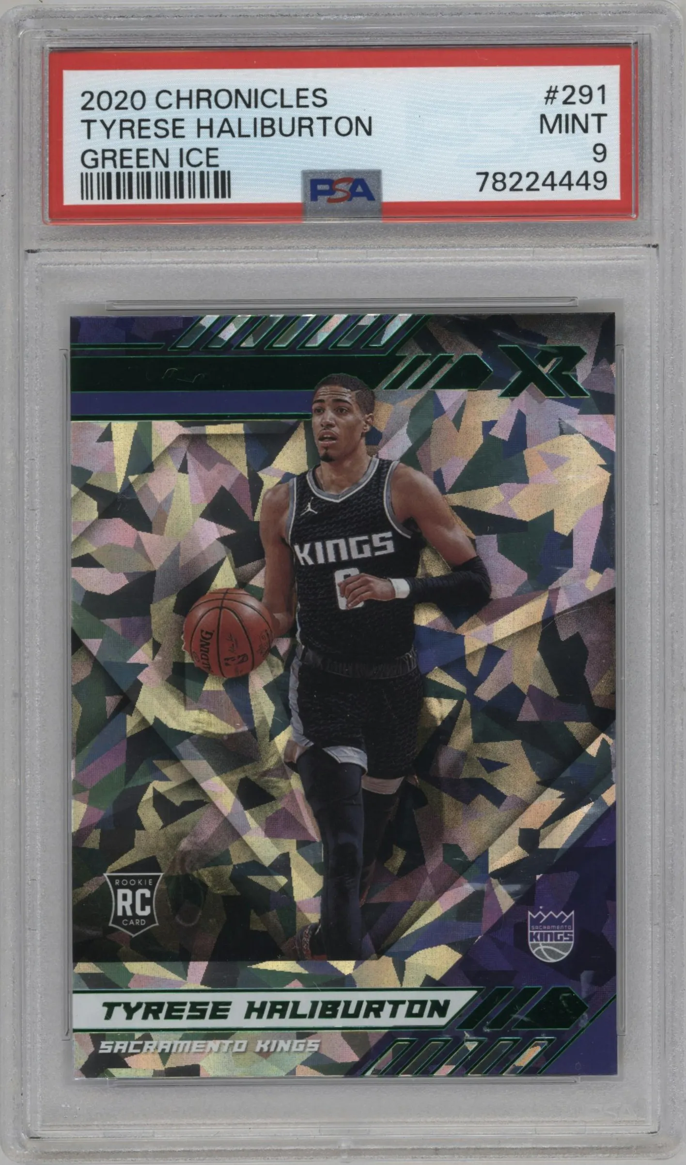 2020 Panini Chronicles XR Tyrese Haliburton Green Ice PSA 9