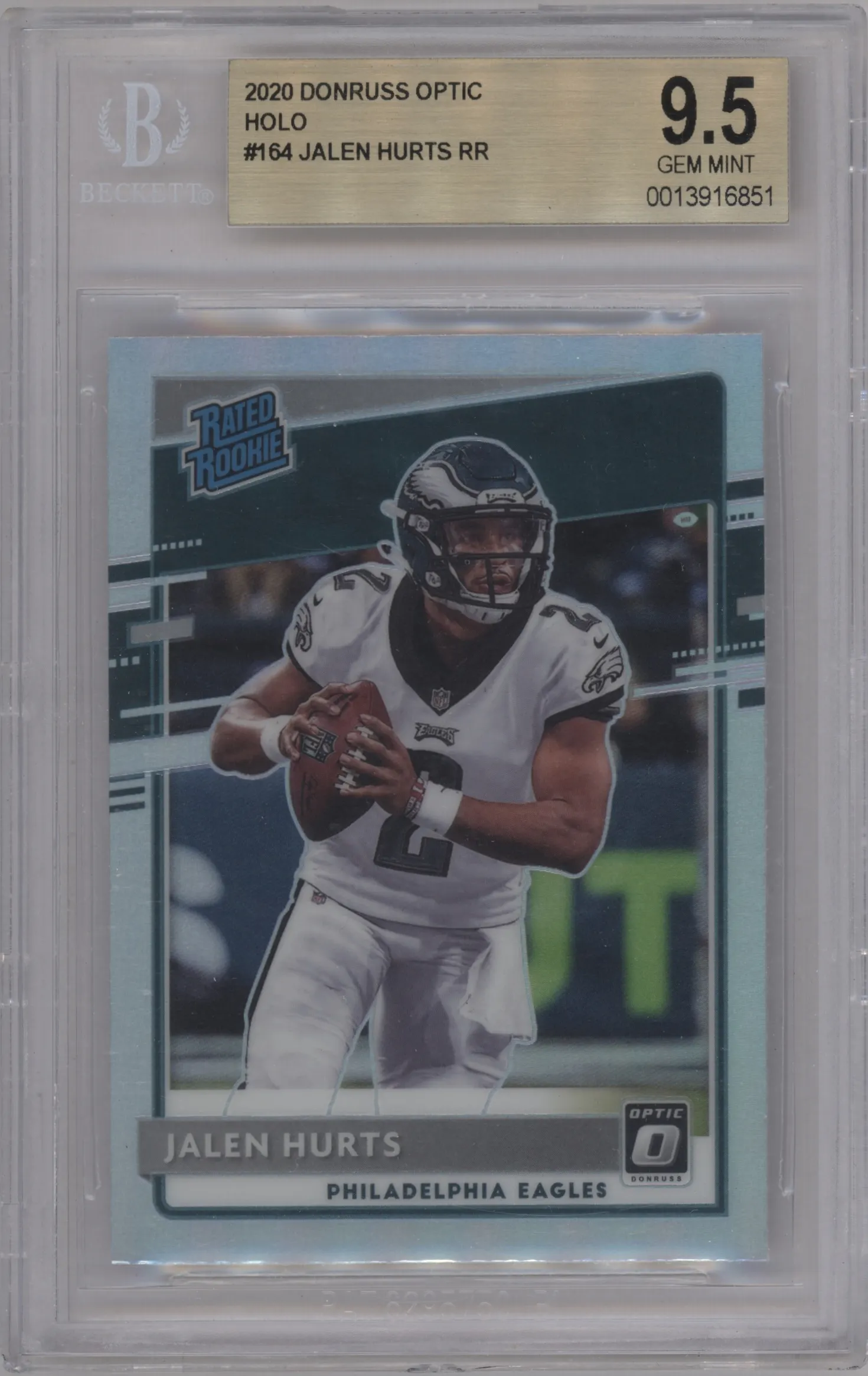2020 Panini Donruss Optic Rated Rookie Jalen Hurts Holo BGS 9.5