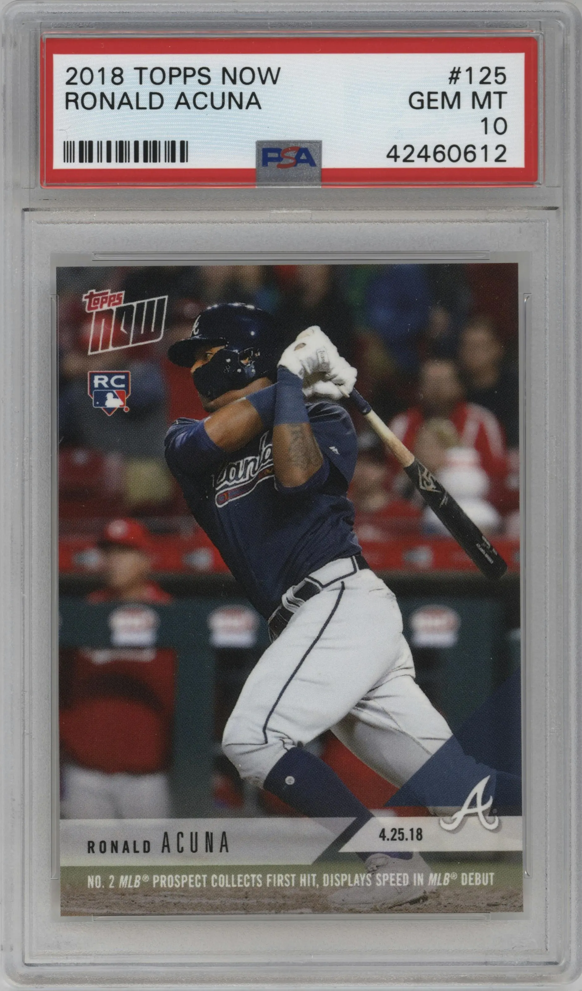 2018 Topps Now Ronald Acuna #125 PSA 10