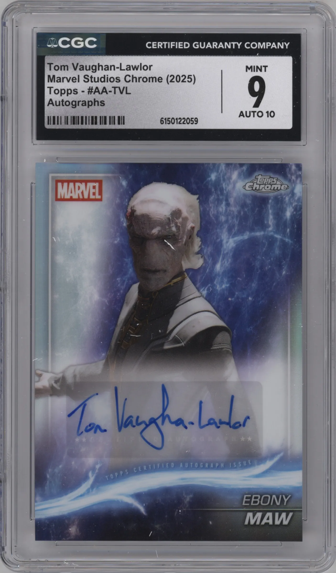2025 Topps Chrome Marvel Studios Auto Tom Vaughan-Lawlor CGC 9