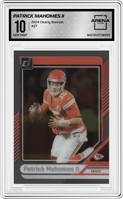 2024 Panini Clearly Donruss Patrick Mahomes II #27 ARENA CLUB 10