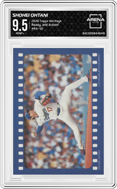 2026 Topps Heritage Ready, and Action! Shohei Ohtani ARENA CLUB 9.5