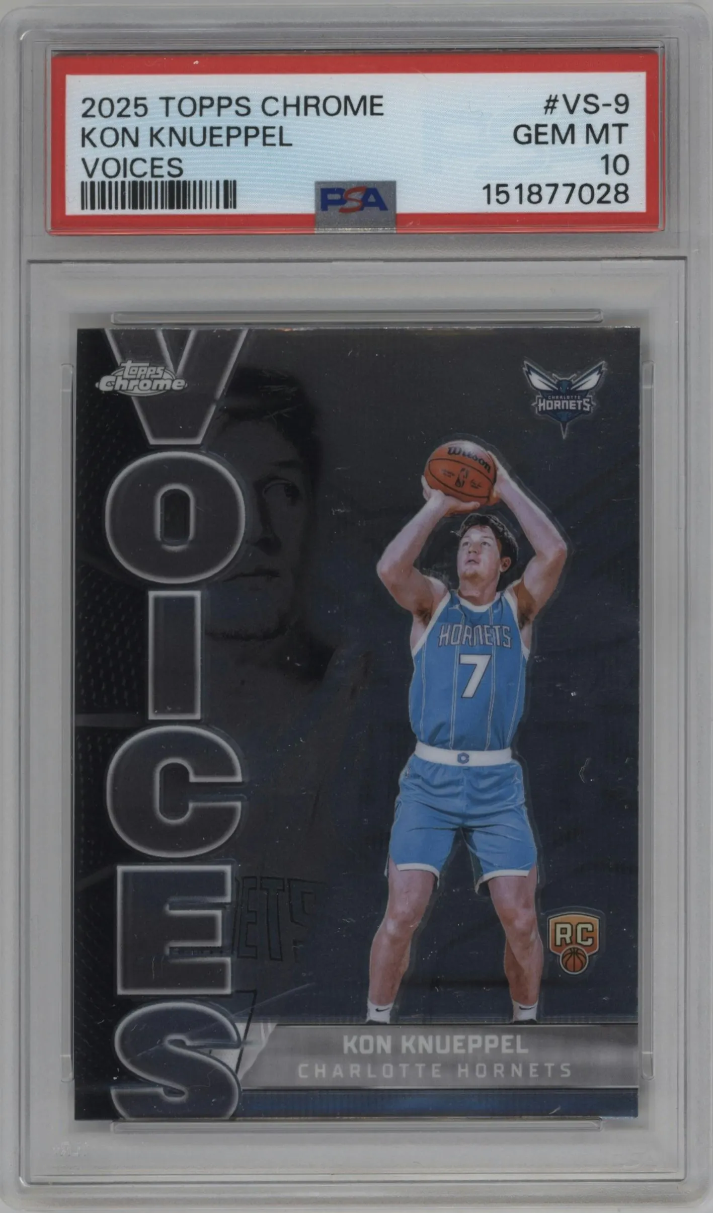 2025 Topps Chrome Voices Kon Knueppel #VS-9 PSA 10