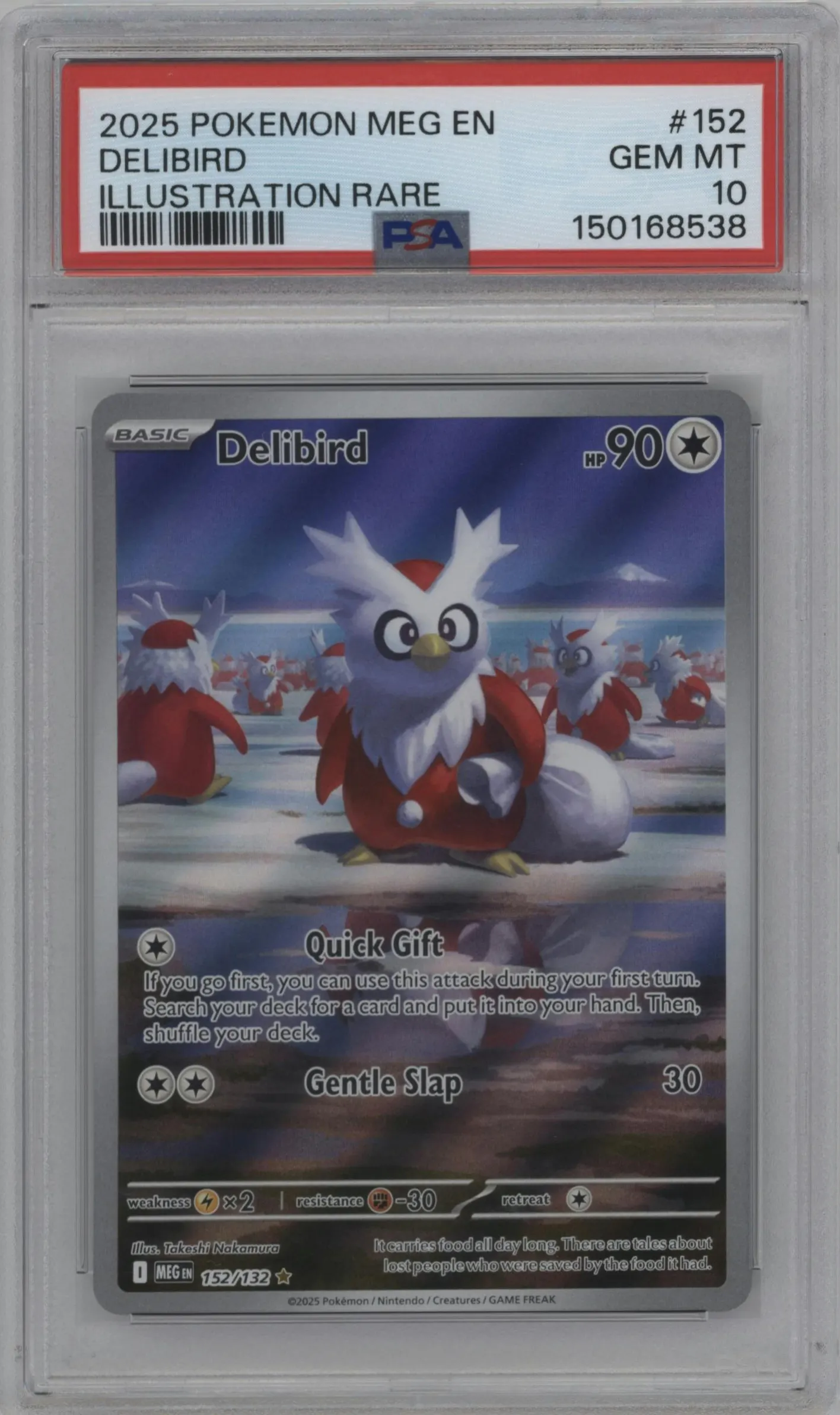 2025 Pokemon Mega Evolution Delibird #152 PSA 10