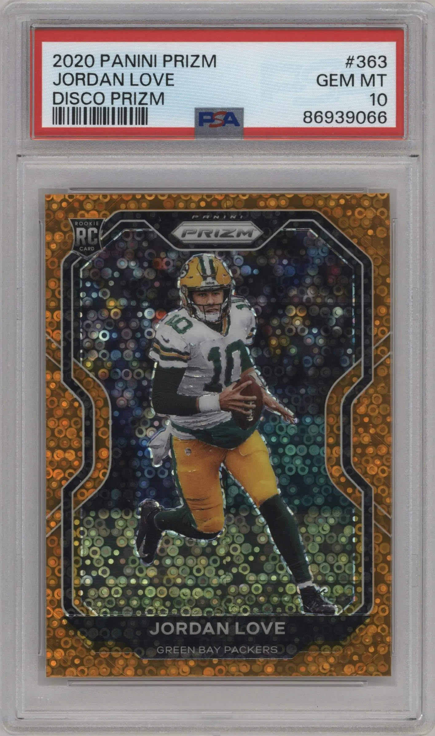 2020 Panini Prizm Jordan Love Disco #363 PSA 10