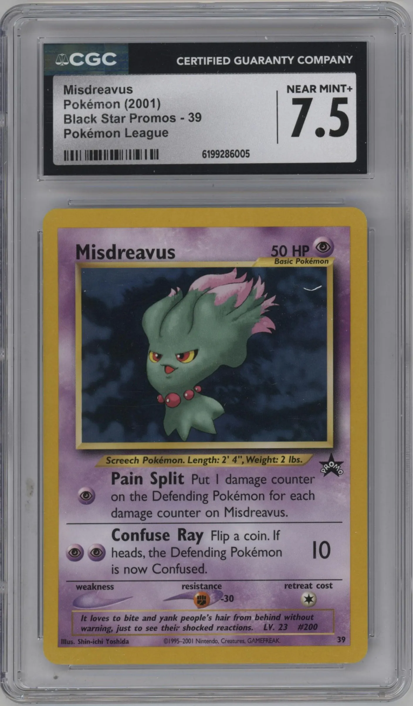 2001 Pokemon WoTC Misdreavus League #39 CGC 7.5