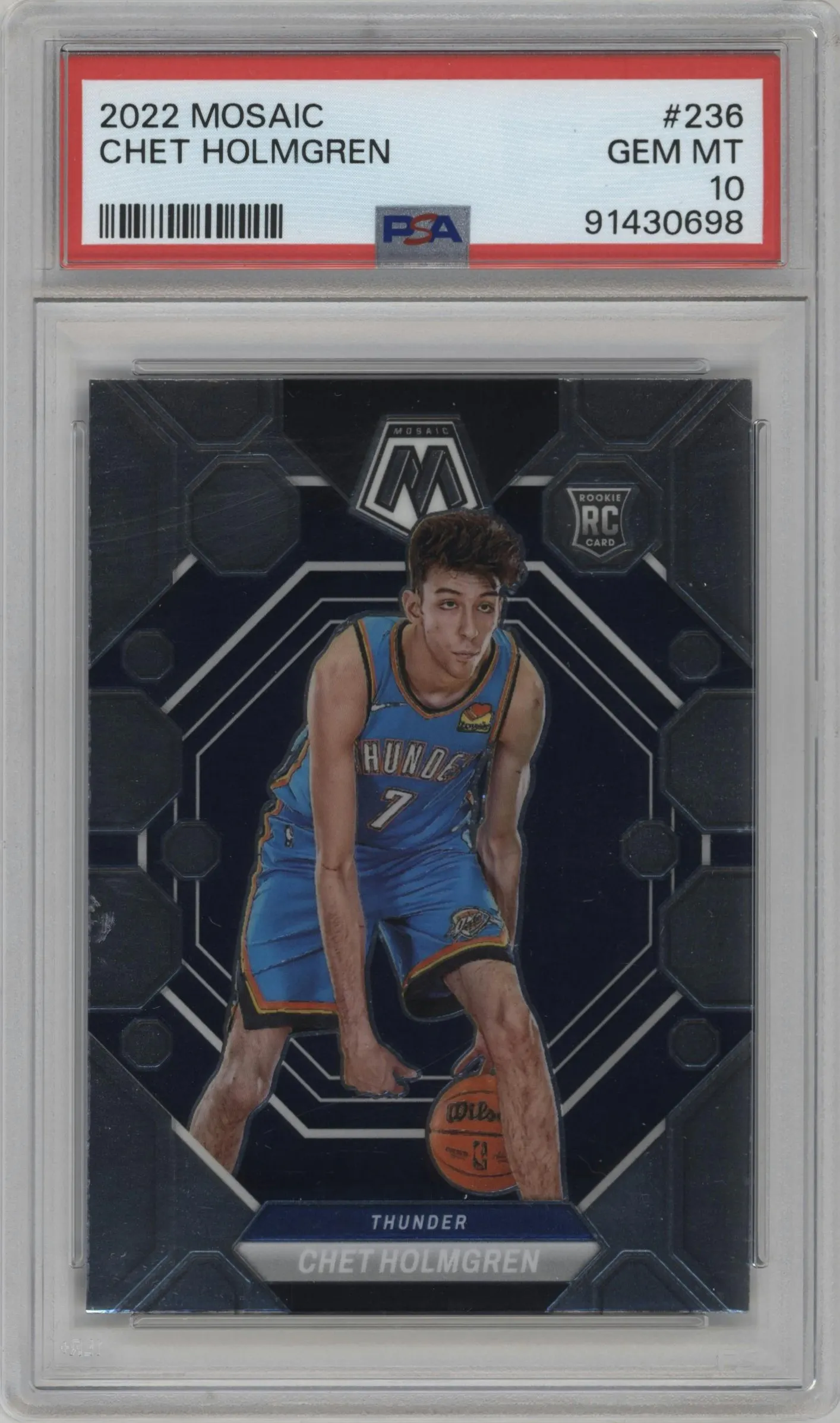 2022 Panini Mosaic Chet Holmgren #236 PSA 10