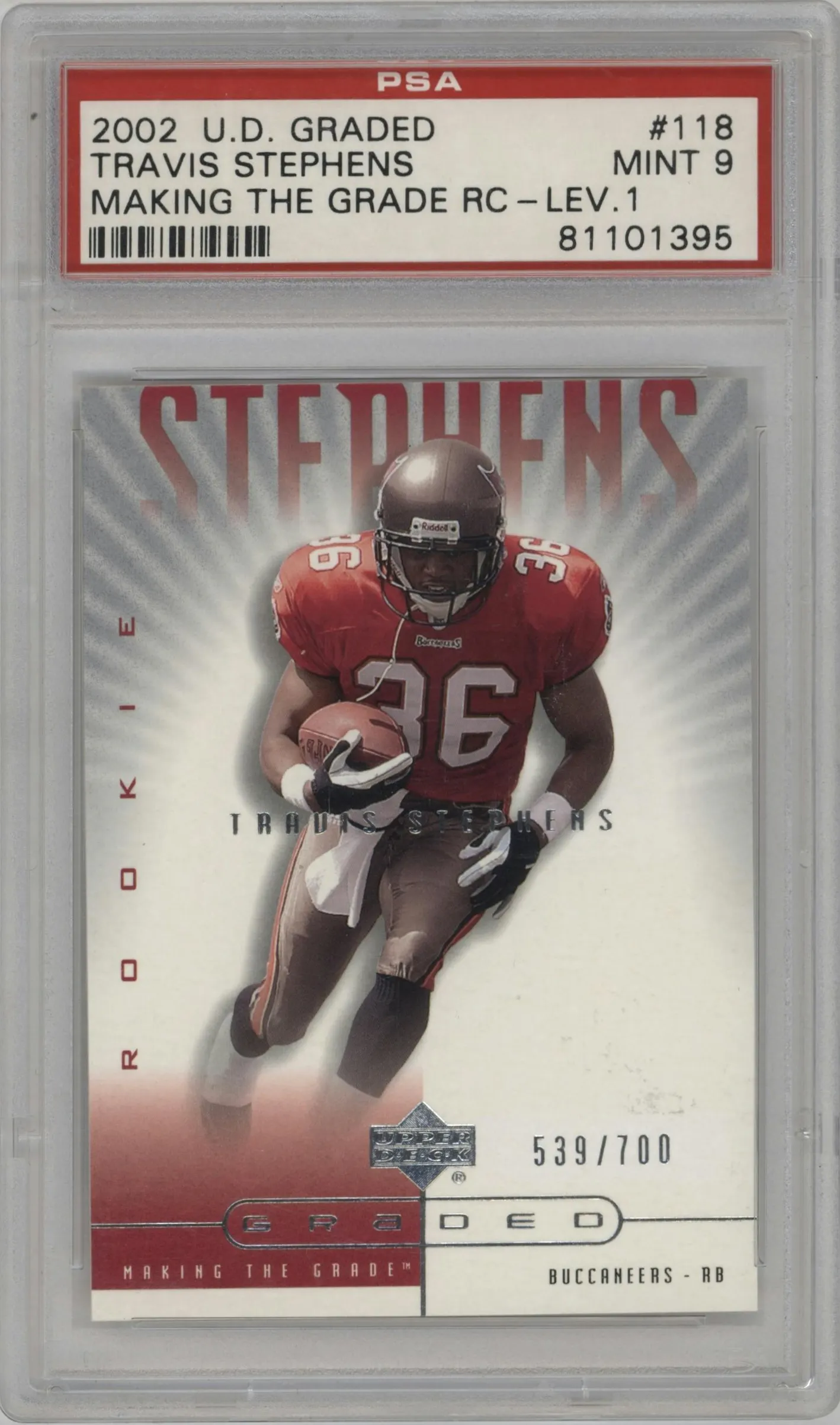 2002 Upper Deck Graded Travis Stephens #118 PSA 9