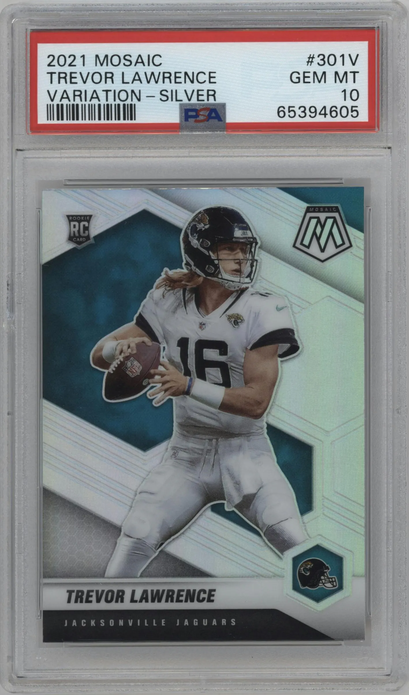 2021 Panini Mosaic Rke.Var. Trevor Lawrence Silver #301-V PSA 10