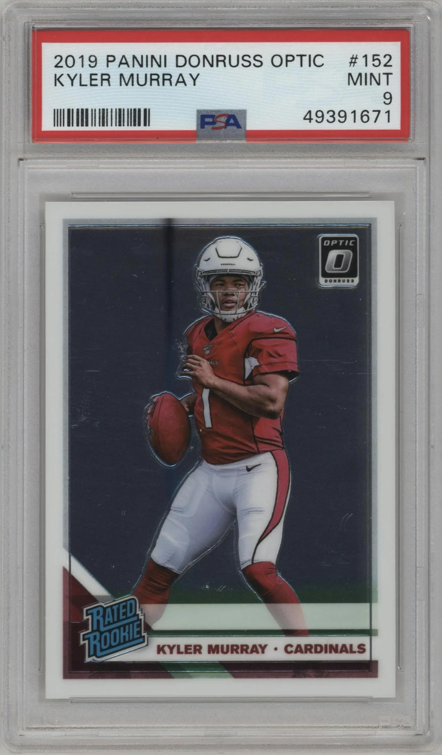 2019 Panini Donruss Optic Rated Rookie Kyler Murray #152 PSA 9