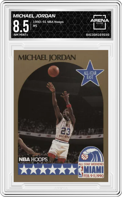 1990 NBA Hoops Michael Jordan #5 ARENA CLUB 8.5