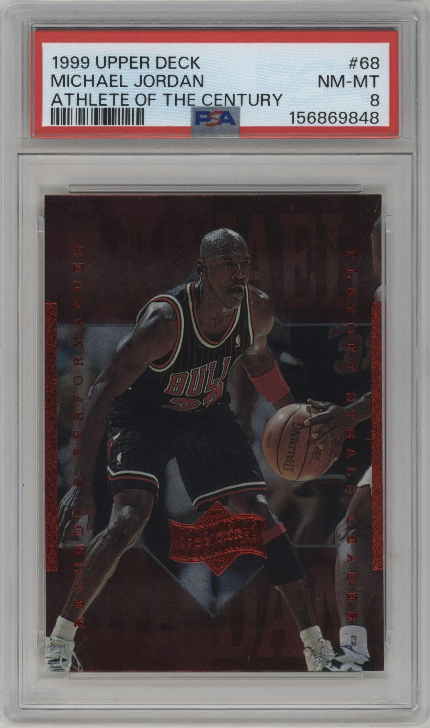 1999 Upper Deck Michael Jordan Athlete of the Century Michael Jordan #68 PSA 8