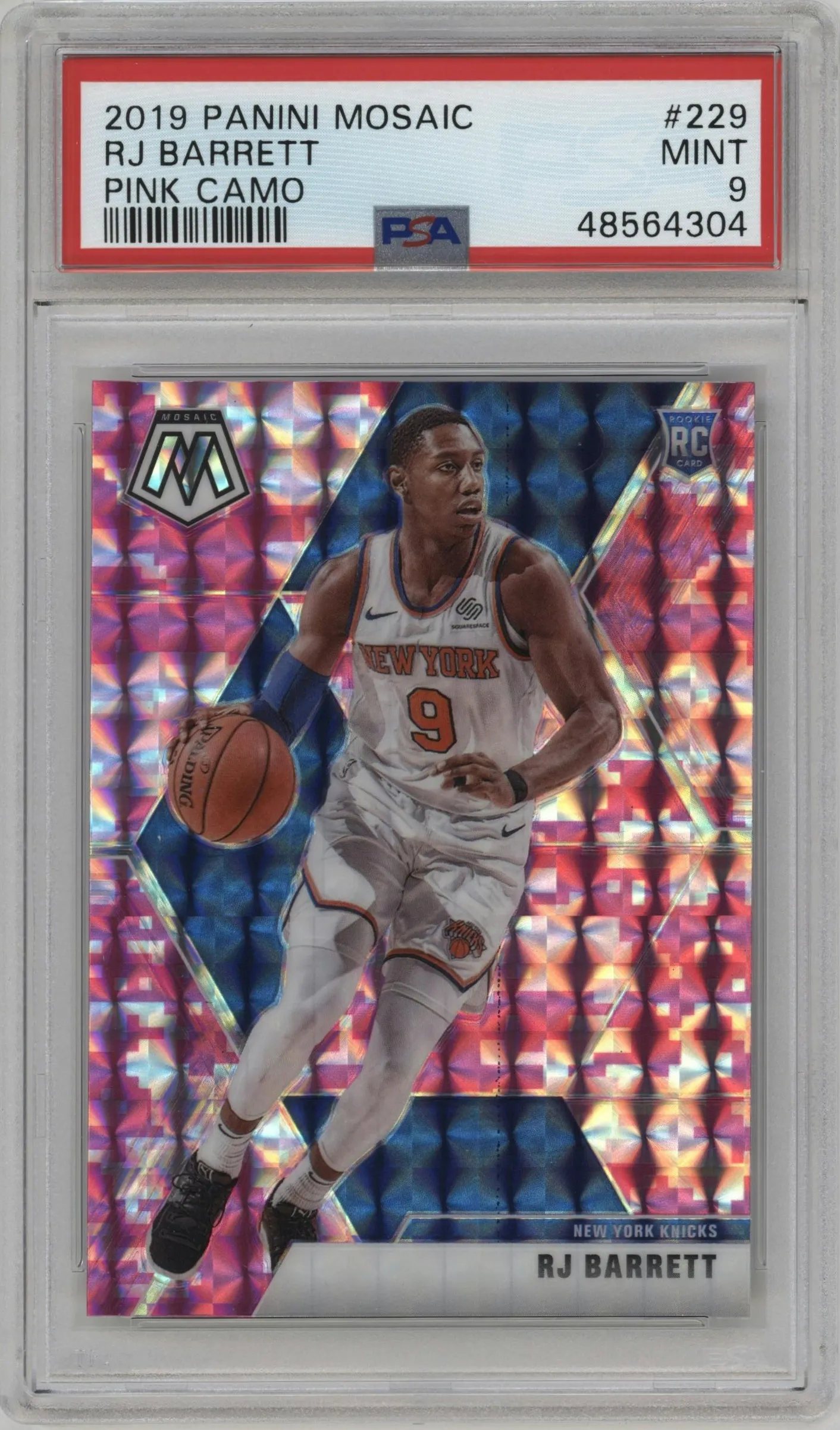 2019 Panini Mosaic RJ Barrett Pink Camo #229 PSA 9
