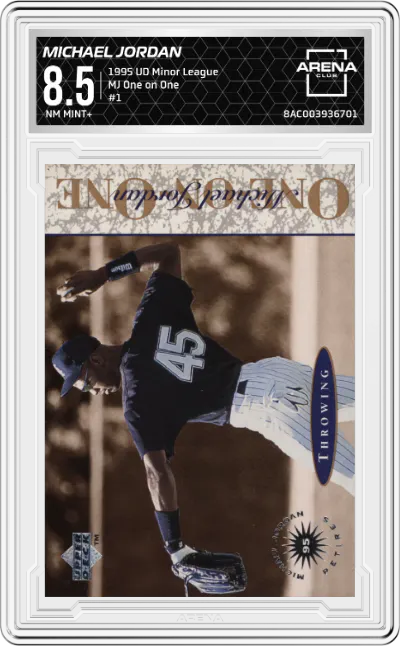 1995 Upper Deck Minor League MJ One on One Michael Jordan #1 ARENA CLUB 8.5