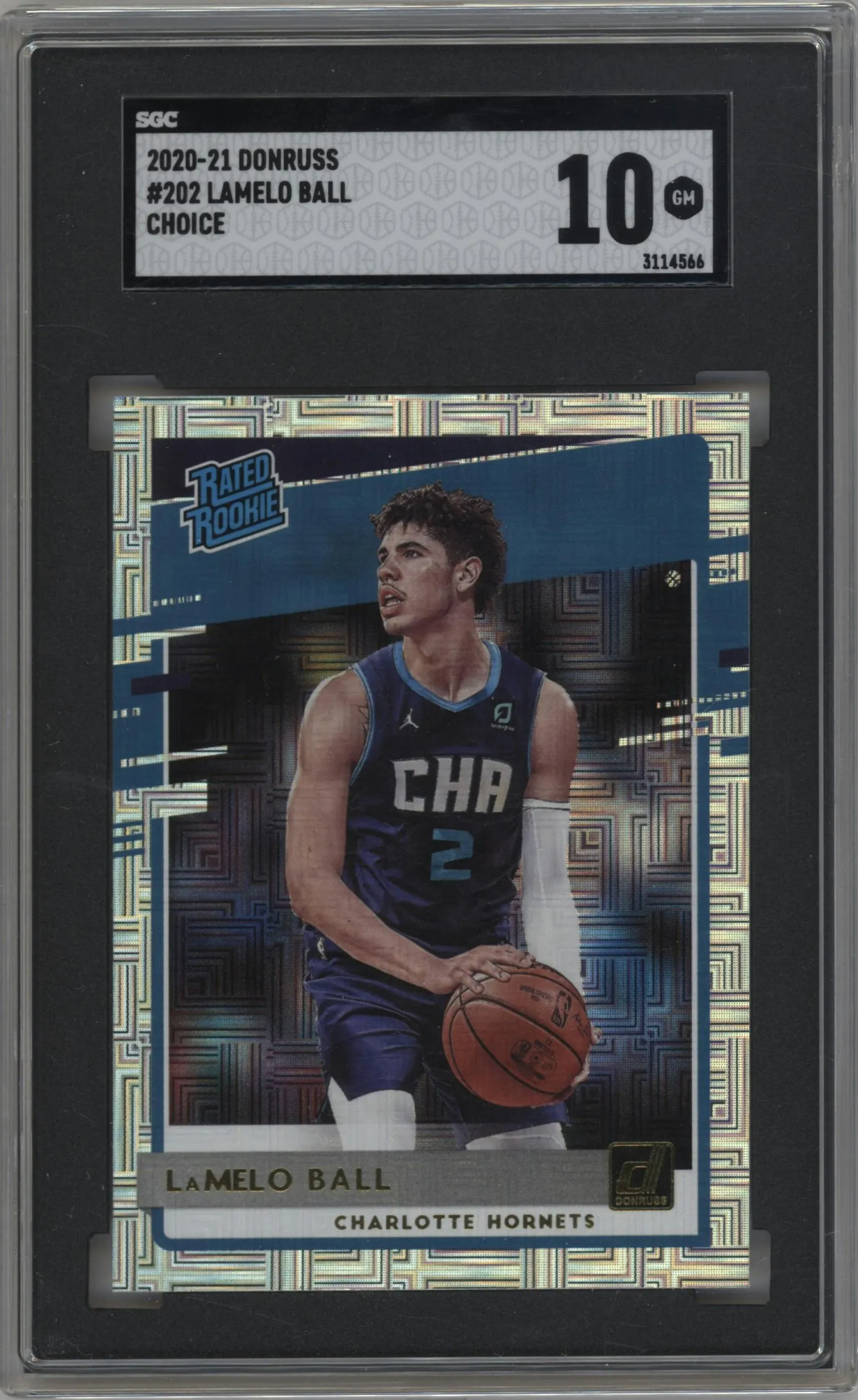 2020 Panini Donruss Rated Rookie LaMelo Ball Choice SGC 10