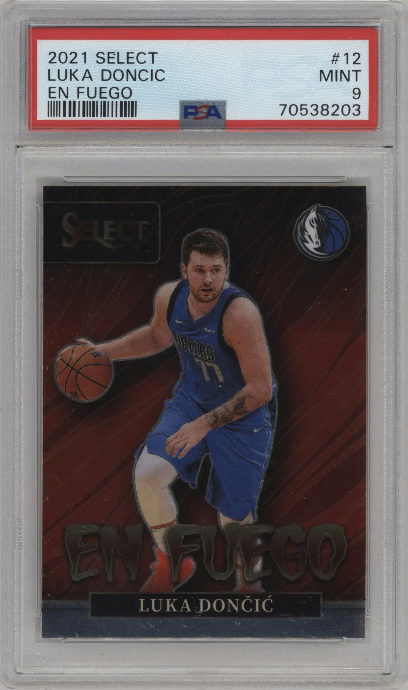 2021 Panini Select En Fuego Luka Doncic PSA 9