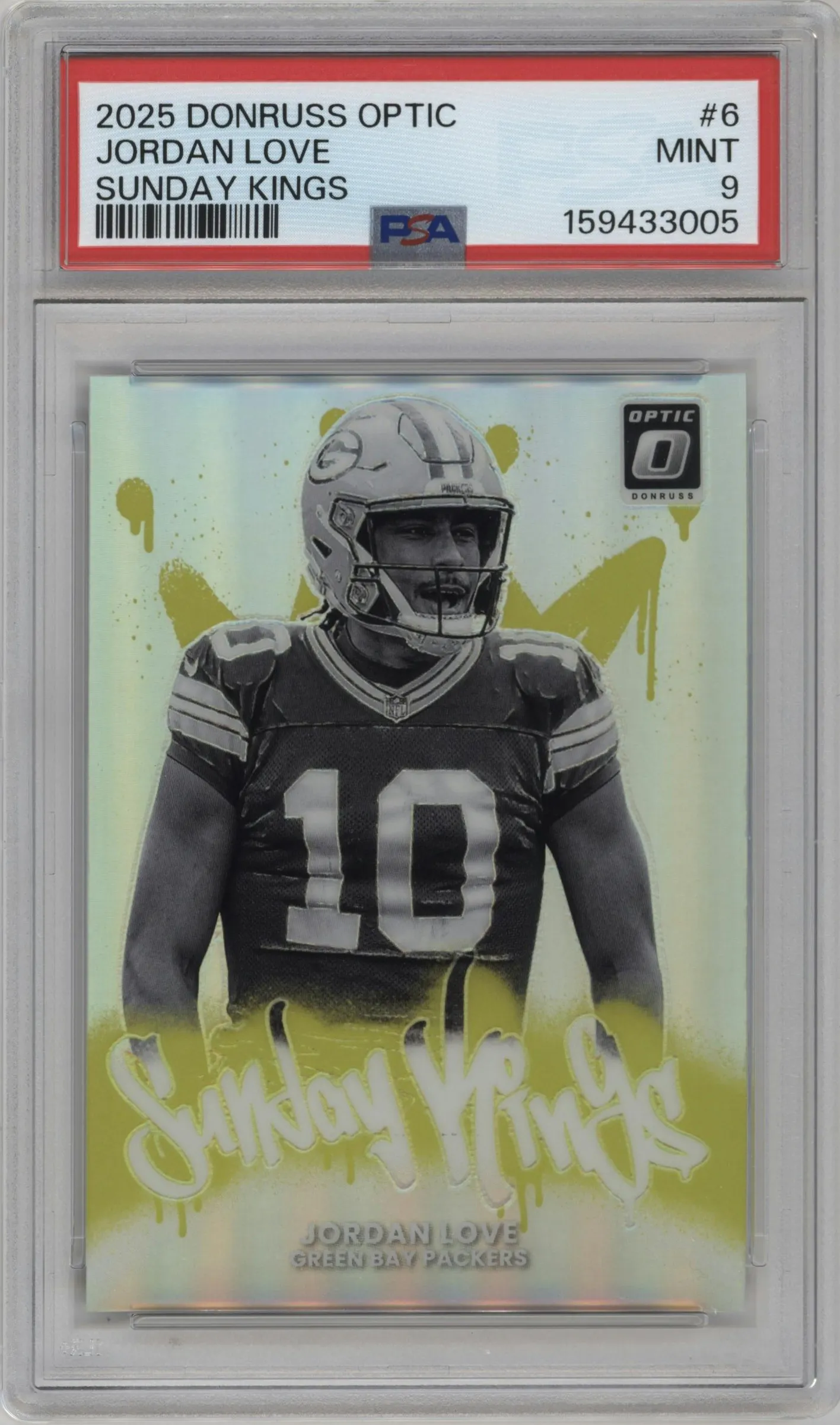 2025 Donruss Optic Sunday Kings Jordan Love #6 PSA 9