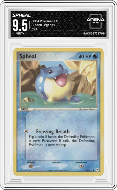 2004 Pokemon EX Hidden Legends Spheal ARENA CLUB 9.5