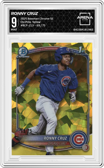 2025 Bowman Chrome Sapphire Chr.Pros. Ronny Cruz Yellow Sapphire #BCP-213 ARENA CLUB 9