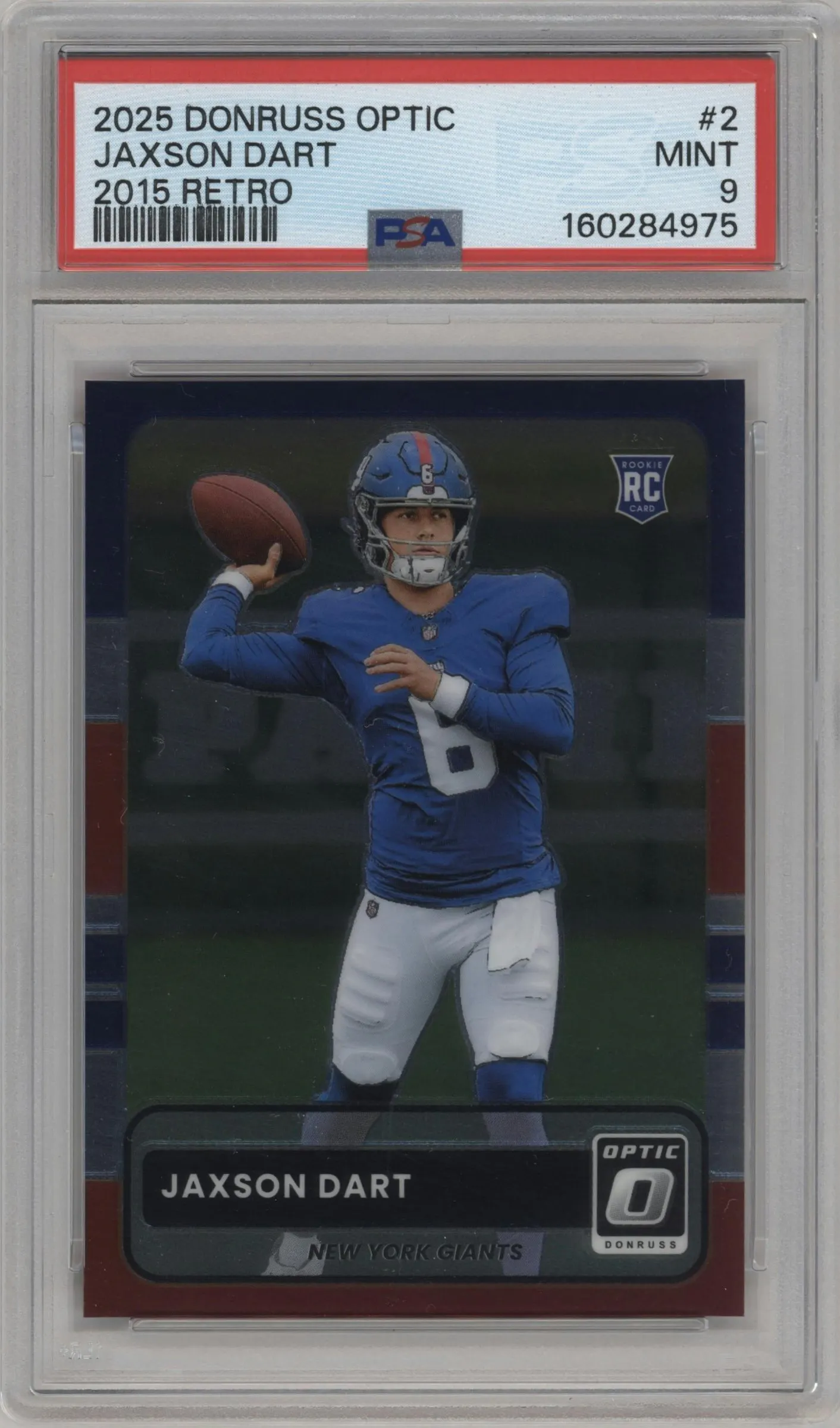 2025 Donruss Optic 2015 Retro Jaxson Dart #2 PSA 9
