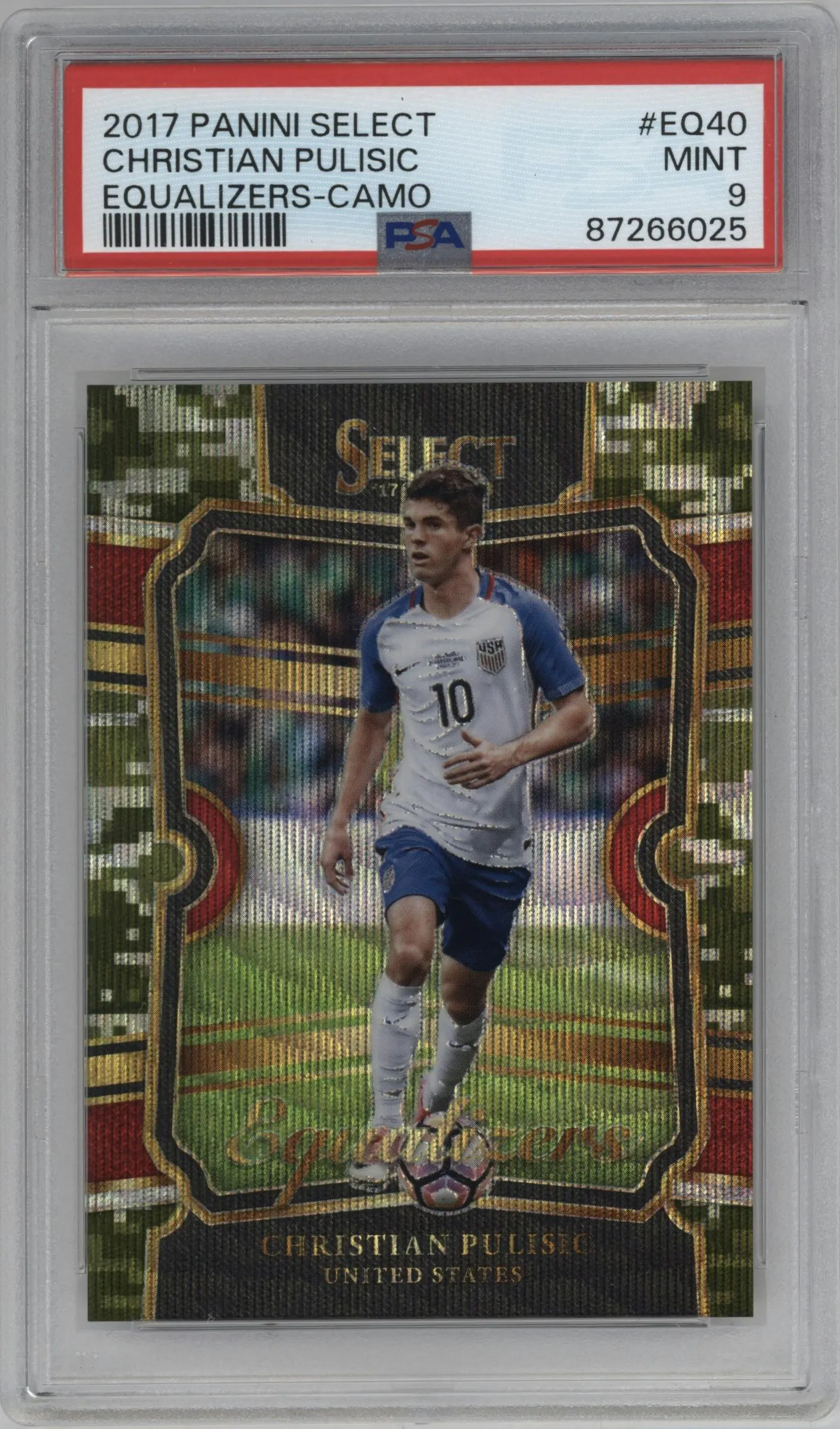2017 Panini Select Equalizers Christian Pulisic Camo #EQ-40 PSA 9