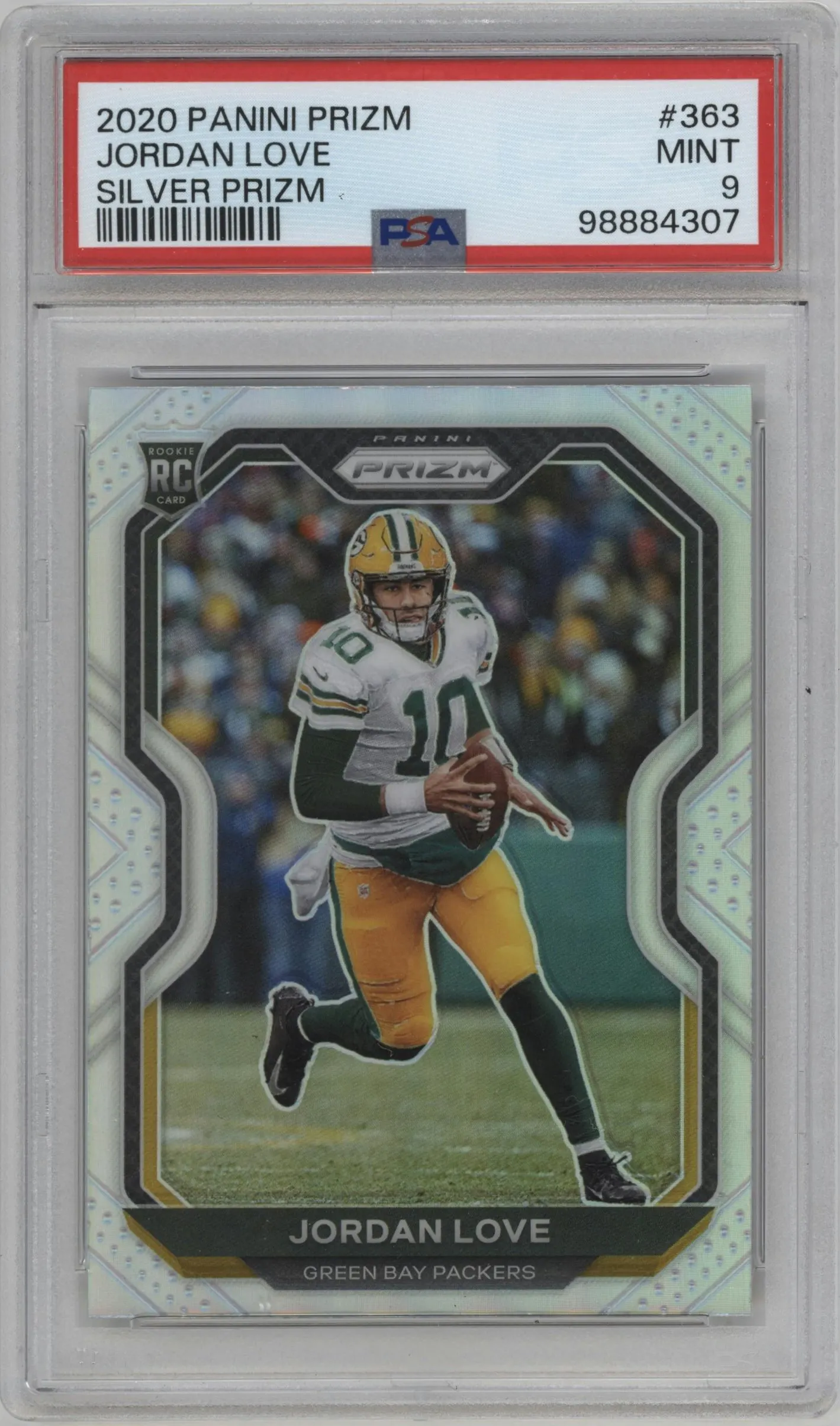 2020 Panini Prizm Jordan Love Silver Prizm #363 PSA 9