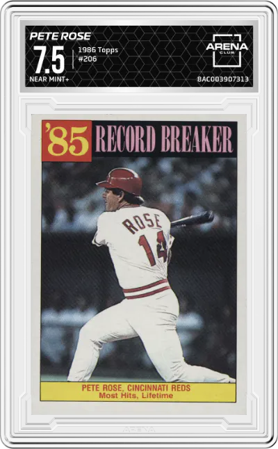 1986 Topps Pete Rose ARENA CLUB 7.5